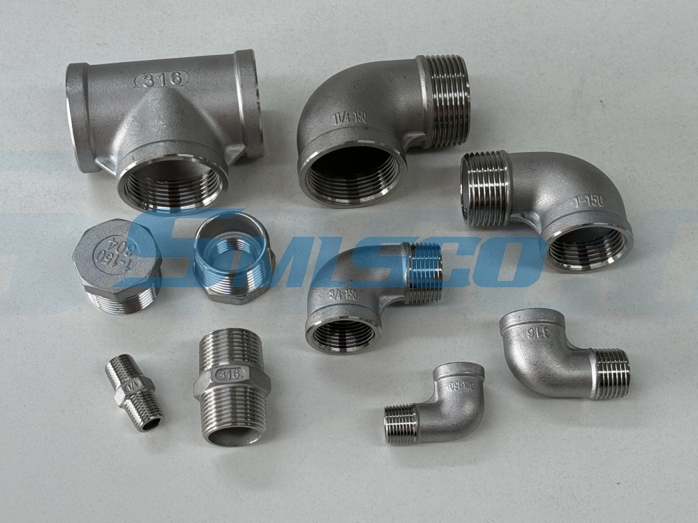 ASTM CF8M 316 TEE de acero inoxidable BSP DN100 150 lb Agua industrial en stock